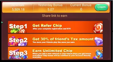 Rummy Ola Refer & Earn Daily 1000