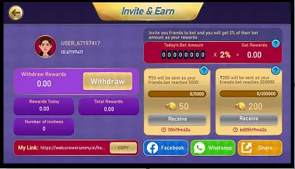 Crown Rummy App Invite & Earn