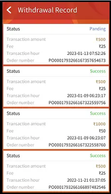 Rummy Apna App Payment Proof