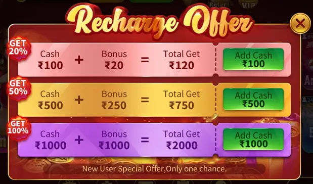 Rummy Arena App Recharge Offer
