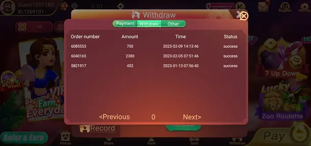 Rummy Wealth Withdraw Proof