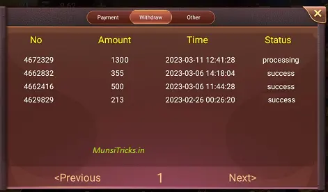 Rummy Bloc App Withdraw Proof