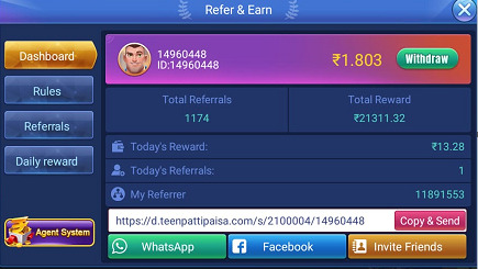 Teen Patti Bazaar Refer And Earn