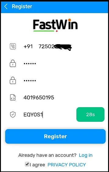 FastWin App Login