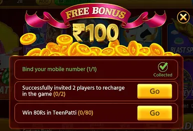 Teen Patti Khelo ₹100 Free Bonus