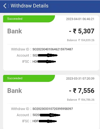 Teen Patti Master Payment Proof