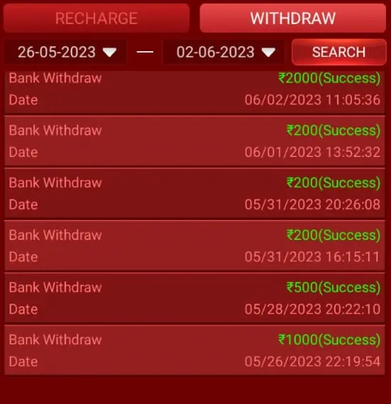 Teen Patti Blitz Withdraw Proof