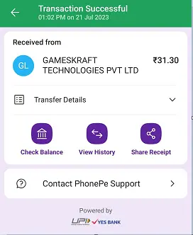 Ludo Culture App Payment Proof