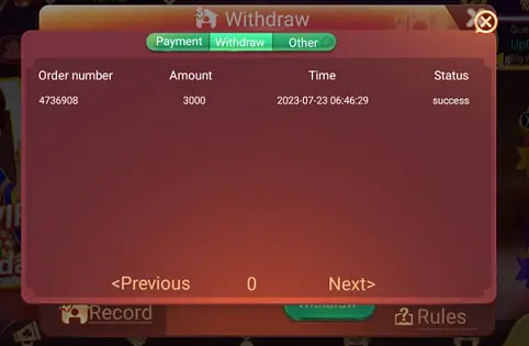 Rummy Rainbow App Withdraw Proof