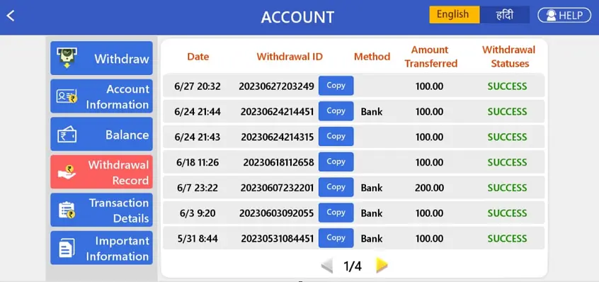 Teen Patti Hustle App Withdraw Proof