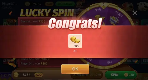 Shagun Rummy App Lucky Spin Game