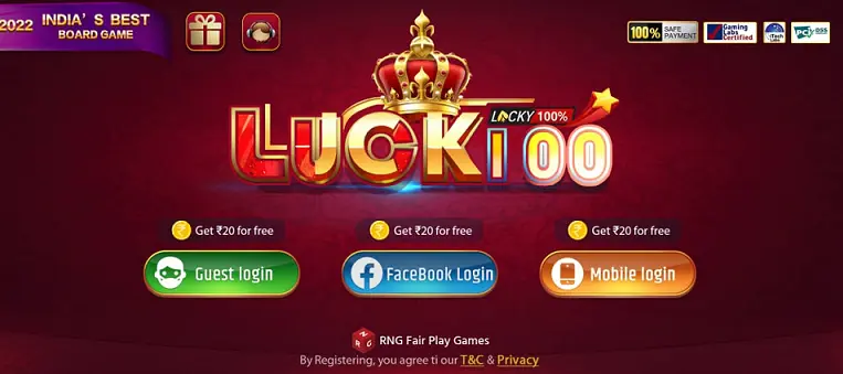 Lucky 100 App Login