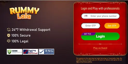 Rummy Lala App Login