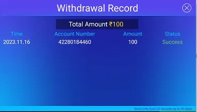 Rummy Authentic App Withdraw Proof