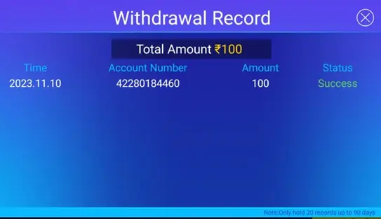 Teen Patti King App Withdraw Proof