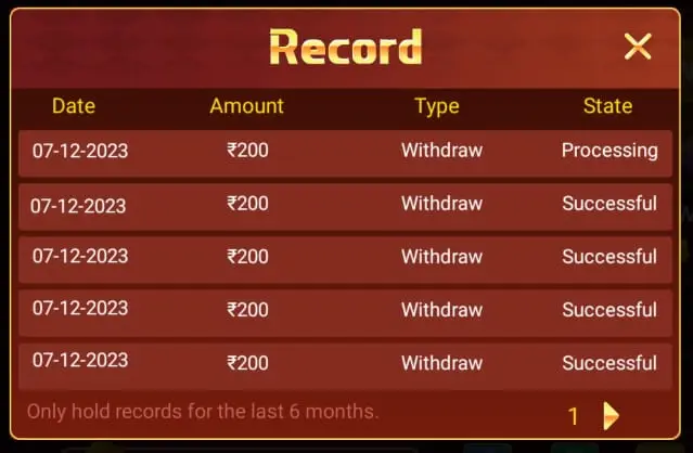 Teen Patti Winner App Withdraw Proof